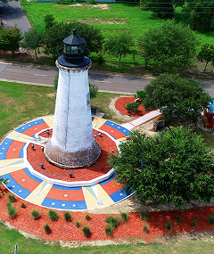 Aerial view of lighthouse in Pascagoula, MS